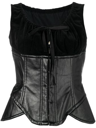 Comme Des Garçons Pre-Owned 2001's artificial leather bustier $515 - Buy VINTAGE Online - Fast Global Delivery, Price