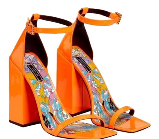 sandals heels orange