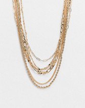 ASOS DESIGN necklace with star and eye tag pendant in gold tone | ASOS