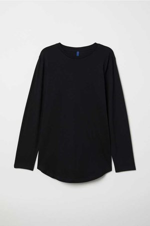 Long-sleeved Jersey Shirt - Black - Men | H&M US