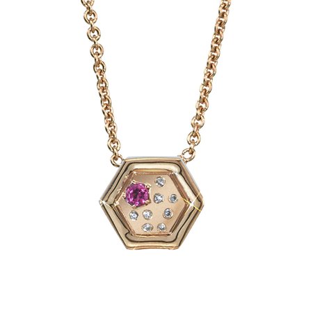 Favo Hexagon Pendant Necklace