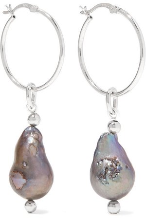 Mounser | Breaker silver-tone pearl earrings | NET-A-PORTER.COM