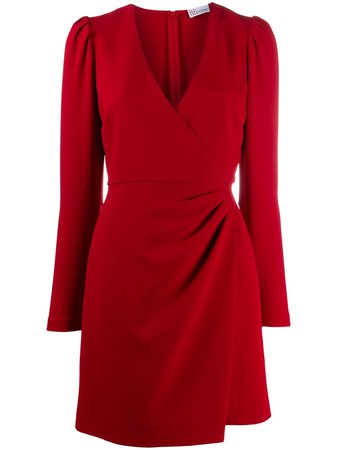 RED Valentino red wrap-style dress for women | UR3VAT10562 at Farfetch.com