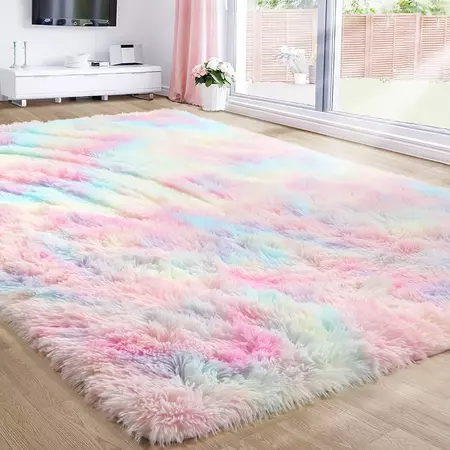 Softlife Soft Rainbow Area Rugs for Children Room, Fluffy Colorful Rugs Cute Floor Carpets Shaggy Playing Mat for Kids Baby Girls Bedroom Nursery Home Decor,4'x6',Rainbow - Walmart.com