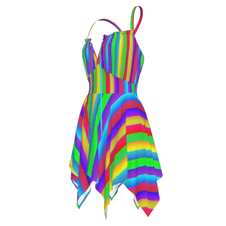 Fruit Stripe Fairy Dress Rainbow Disco Rave Festival Plus Size Clown G – yesdoubleyes