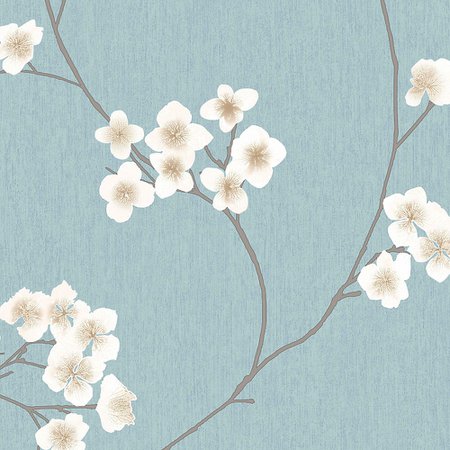 Graham & Brown Blue and Cream Radiance Wallpaper | The Home Depot Canada