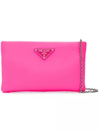 Prada Fluorescent Pink Clutch Bag With Chain - Farfetch