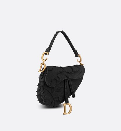 Black Saddle Camouflage Embroidered Canvas Bag - Bags - Women's Fashion | DIOR