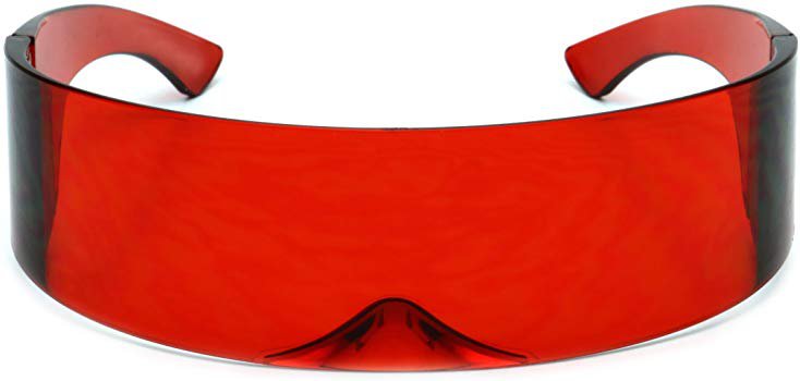 Amazon.com: Futuristic Shield Sunglasses Monoblock Cyclops 100% UV400 (Solid Red, UV400): Clothing