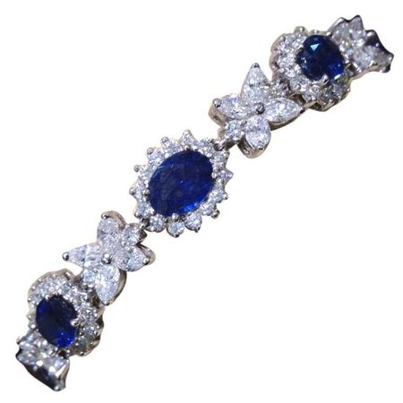 Classic Sapphire and Diamond Bracelet For Sale at 1stdibs