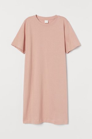 Cotton T-shirt Dress - Powder pink - Ladies | H&M US