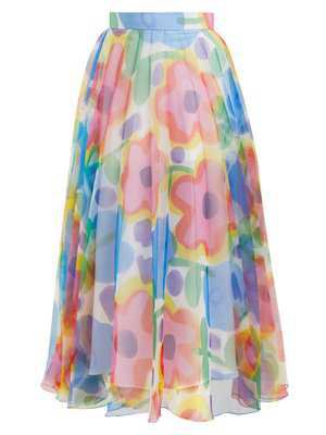 Camille pop art-print seersucker midi skirt | Mary Katrantzou | MATCHESFASHION.COM US