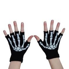 Skeleton fingerless gloves