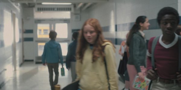 Lucas and Max in the hallway (Stranger Things)