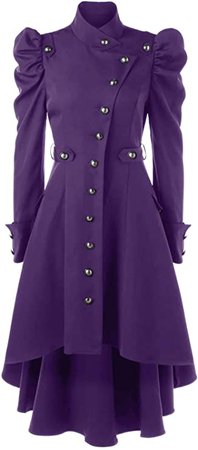 Amazon.com: Nihsatin Vintage Womens Steampunk Victorian Swallow Tail Long Trench Coat Jacket Thin Outwear: Clothing
