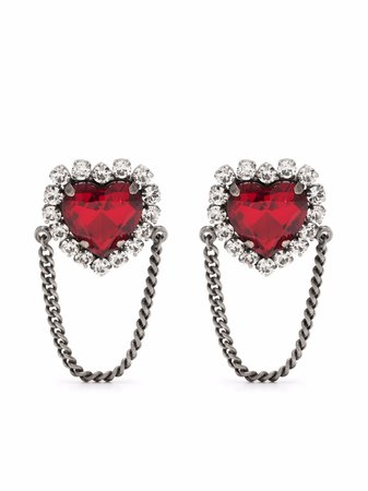 Alessandra Rich crystal-embellished Heart Earrings - Farfetch