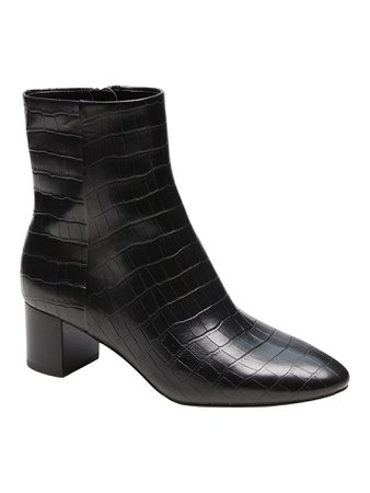 Leather Tall Ankle Boot | Banana Republic