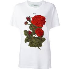 off-white rose T-shirt - Google Search