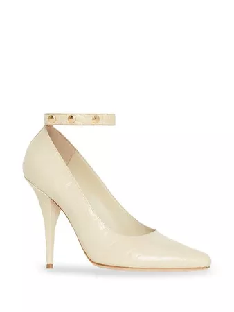 Burberry Triple Stud Embossed Leather Point-toe Pumps - Farfetch