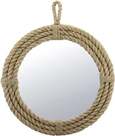 Amazon.com: Stonebriar SB-5389A Small Round Wrapped Rope Mirror with Hanging Loop, Vintage Nautical Design, Brown: Home & Kitchen