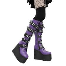 pastel purple and black platform boots - Google Search