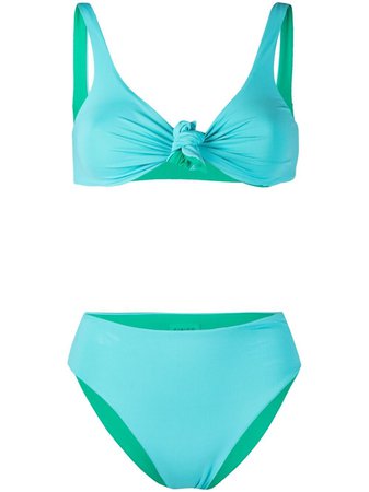 Fisico two-tone knot-detail bikini green & blue CR21MBCS10MB - Farfetch