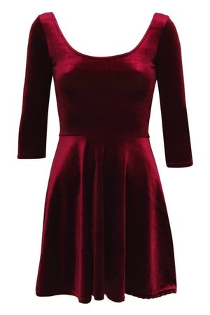 Red Velvet Skater Dress