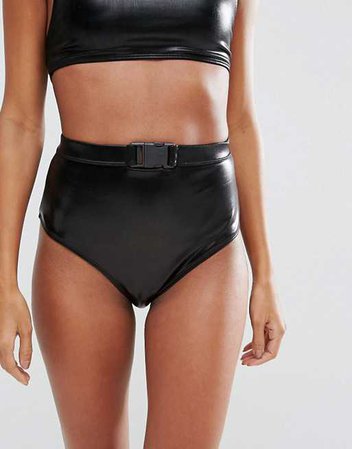 high-shine-high-waist-bikini-bottom-with-buckle-detail - Google Search