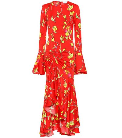 Monique floral silk-blend midi dress