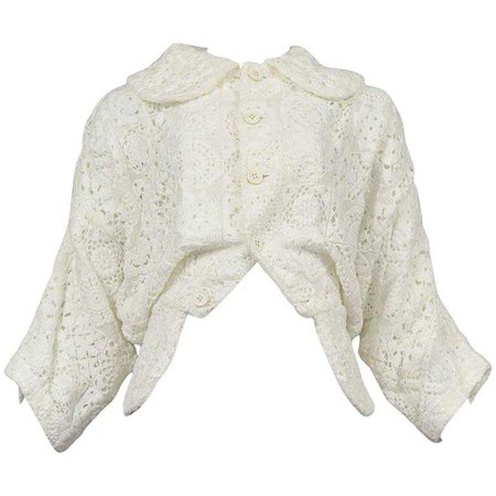 Comme des Garcons Broken Bride White Embroidered Jacket 2005 For Sale at 1stdibs