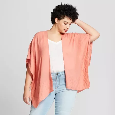 Women's Plus Size Jacquard Ruana Kimono Jackets - Universal Thread™ : Target