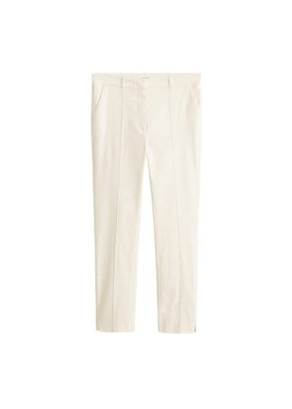 MANGO Straight linen-blend trousers
