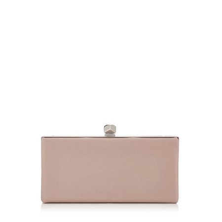 Dusty Rose Satin Clutch Bag with Cube Clasp | Celeste S | Cruise 17 | JIMMY CHOO