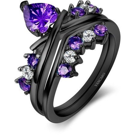 Black & Purple Grunge Ring