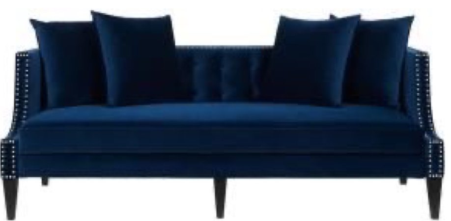 blue navy velvet sofa