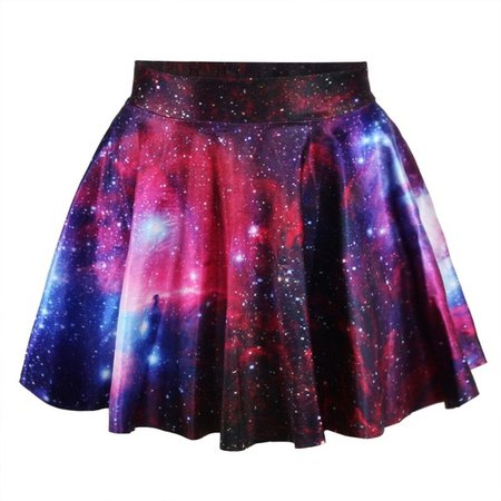 New Summer Skirts Womens Pleated Skirts Galaxy Space Printed Skirt Saia | Wish