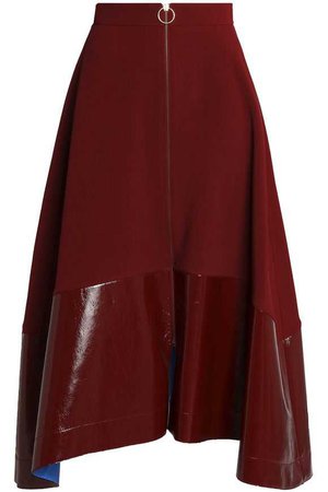 Oriana faux patent leather-paneled crepe midi skirt | ROKSANDA | Sale up to 70% off | THE OUTNET