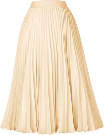 Womens Casual Skirts High Waisted Midi Pleated Swing Skirt Peacock Blue M at Amazon Women’s Clothing store