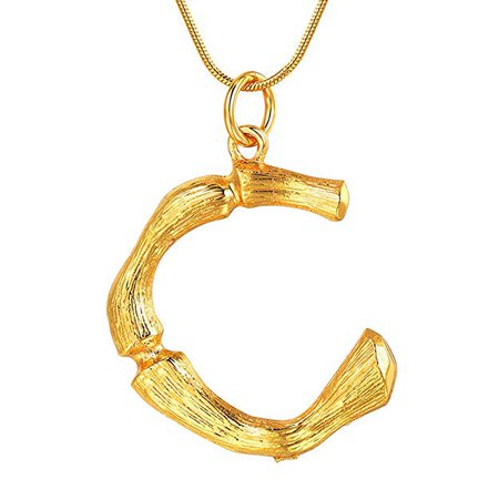 Amazon.com: FOCALOOK Letter Initial Pendant Necklace for Women Stainless Steel 18k Gold Plated Snake Chain Alphabet Jewelry C Necklace: Clothing
