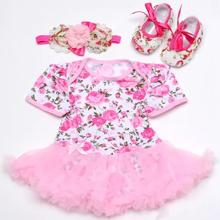 Toddler-girl-cake-dress-shoes-headband-set-Boutique-Newborn-Baby-Girl-Clothes-Shoe-Headband-Infant-Baby.jpg (1000×1000)