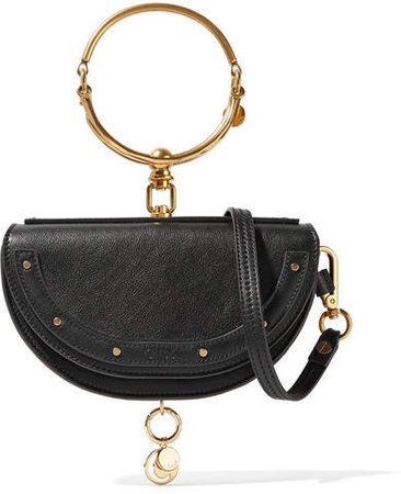 Nile Bracelet Small Textured-leather Shoulder Bag - Black