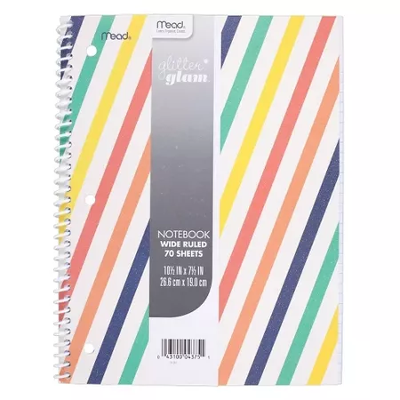 Spiral Notebook 1 Subject Wide Ruled 7.5"x 10.5" - Mead : Target