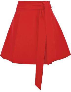 Helina Tie-front Crepe Mini Skirt