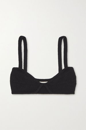 Black Eda cashmere soft-cup bra | Khaite | NET-A-PORTER