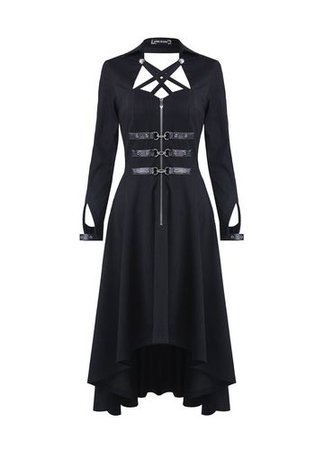 Dark In Love Gothic Black Cora Midi Dress
