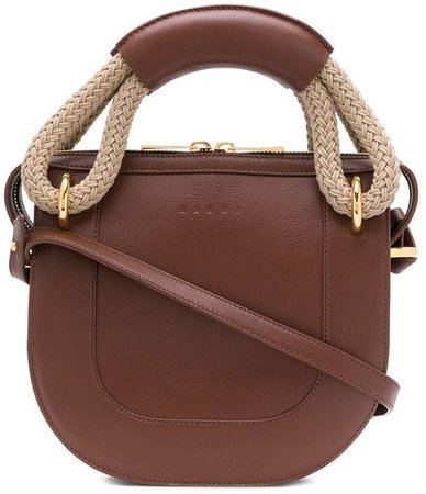 Bonnie leather and rope handle handbag