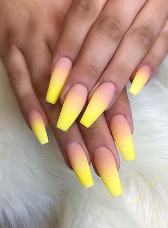 lemon yellow acrylic nails - Google Search