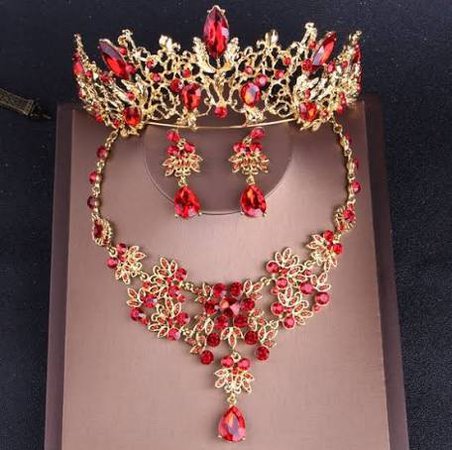 red queen necklace with earrings - Google Search