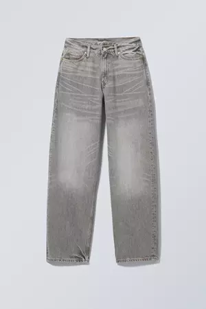 Rail Mid Loose Straight Jeans - Eleven Grey - Weekday WW