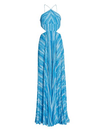 AMUR Janet Pleated Striped Gown | INTERMIX®